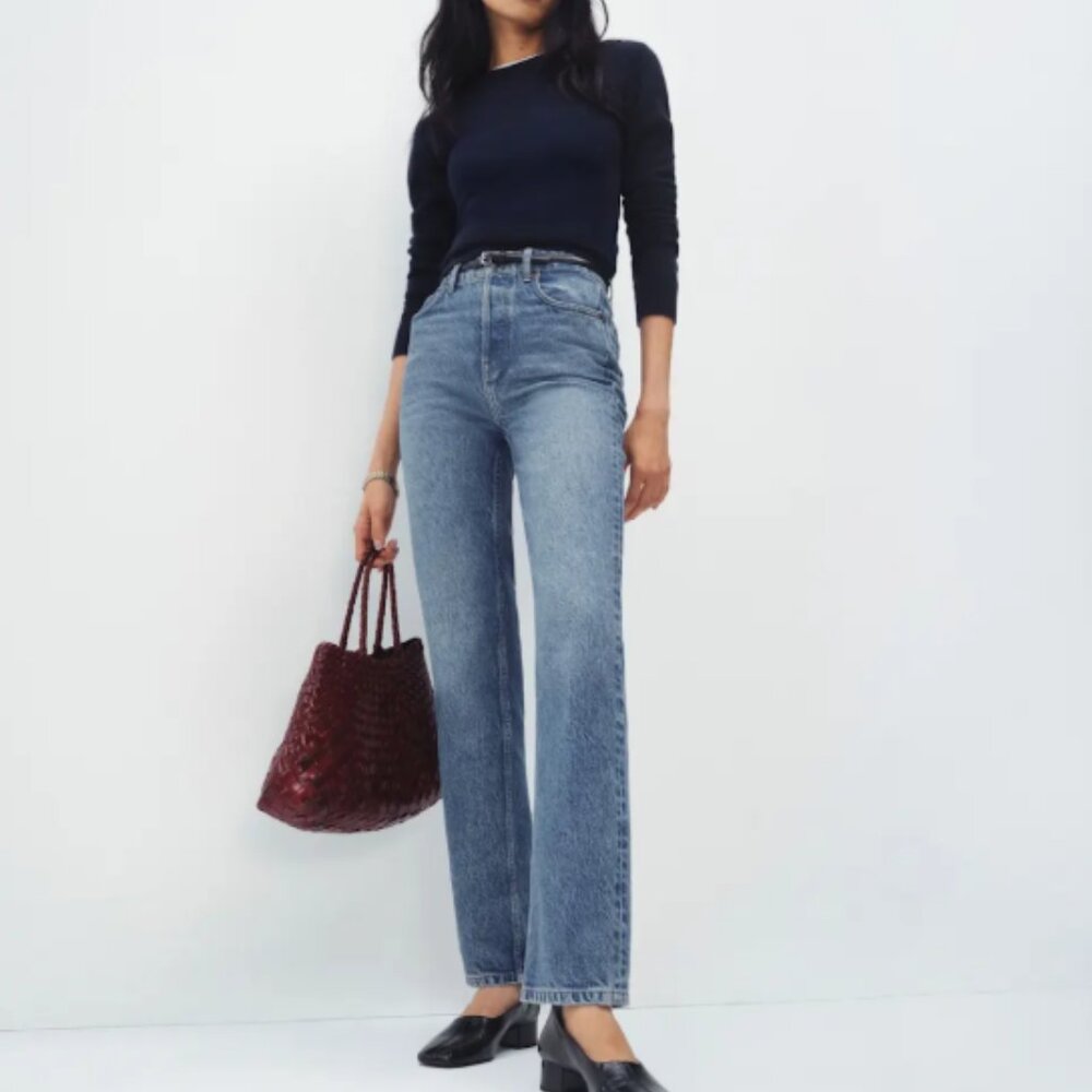 Reformation Cynthia High Rise Straight Jeans Blue - Size 27